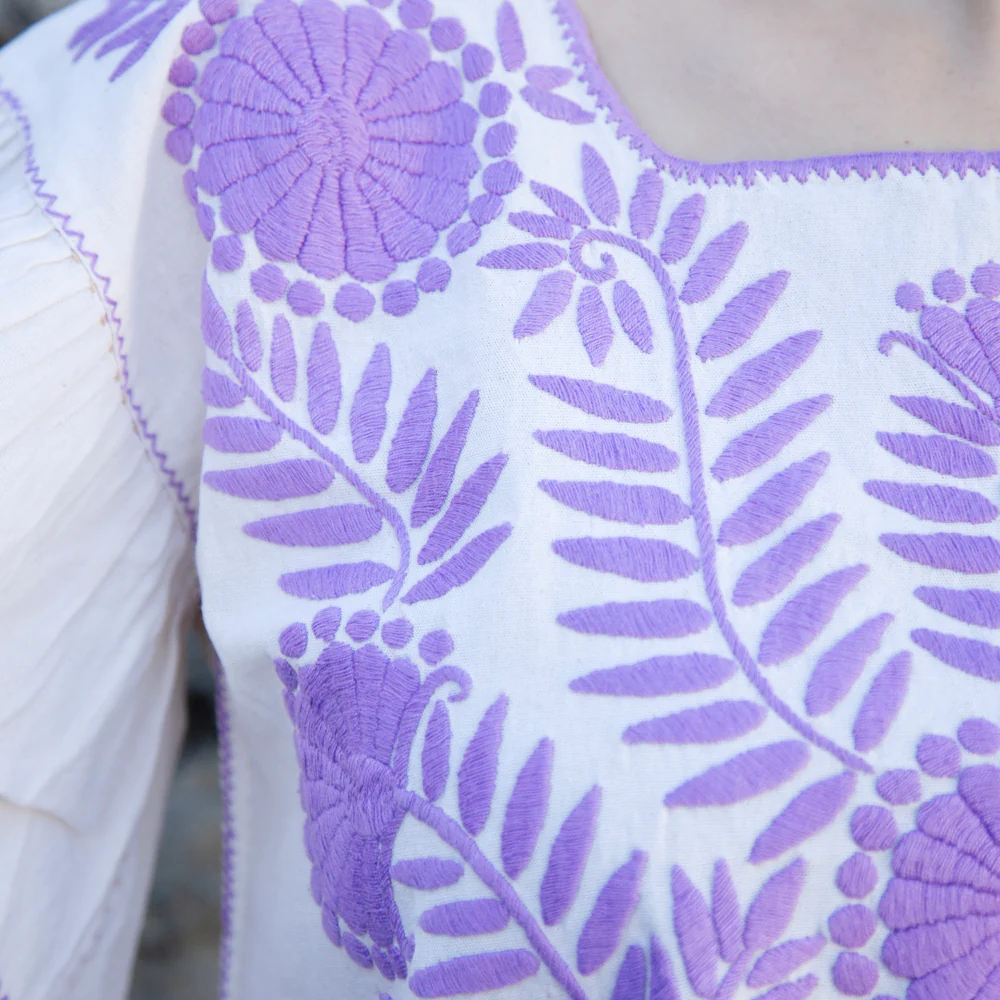 Carranza Flutter Sleeve Embroidered Cropped Blouse - Image 8