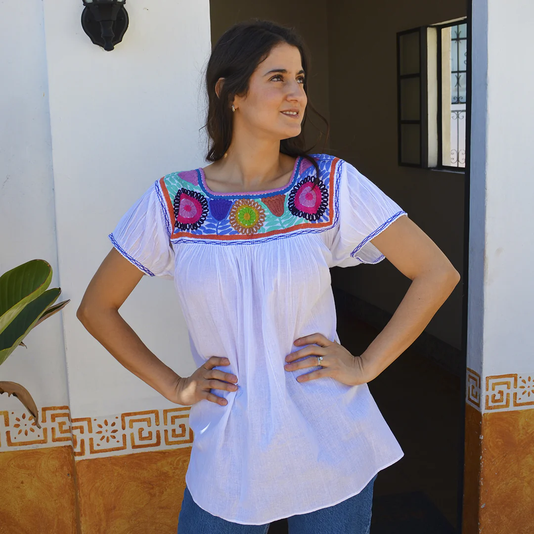 Carranza Short Sleeve Embroidered Blouse - Image 3