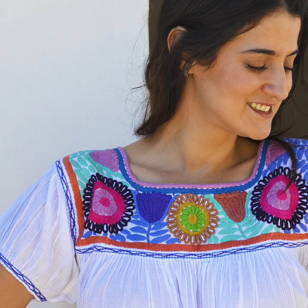 Carranza Short Sleeve Embroidered Blouse - Image 4