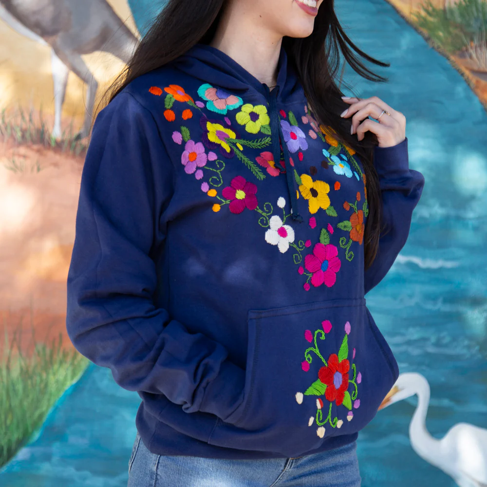 Chiapas Embroidered Floral Pullover Hoodie - Image 3