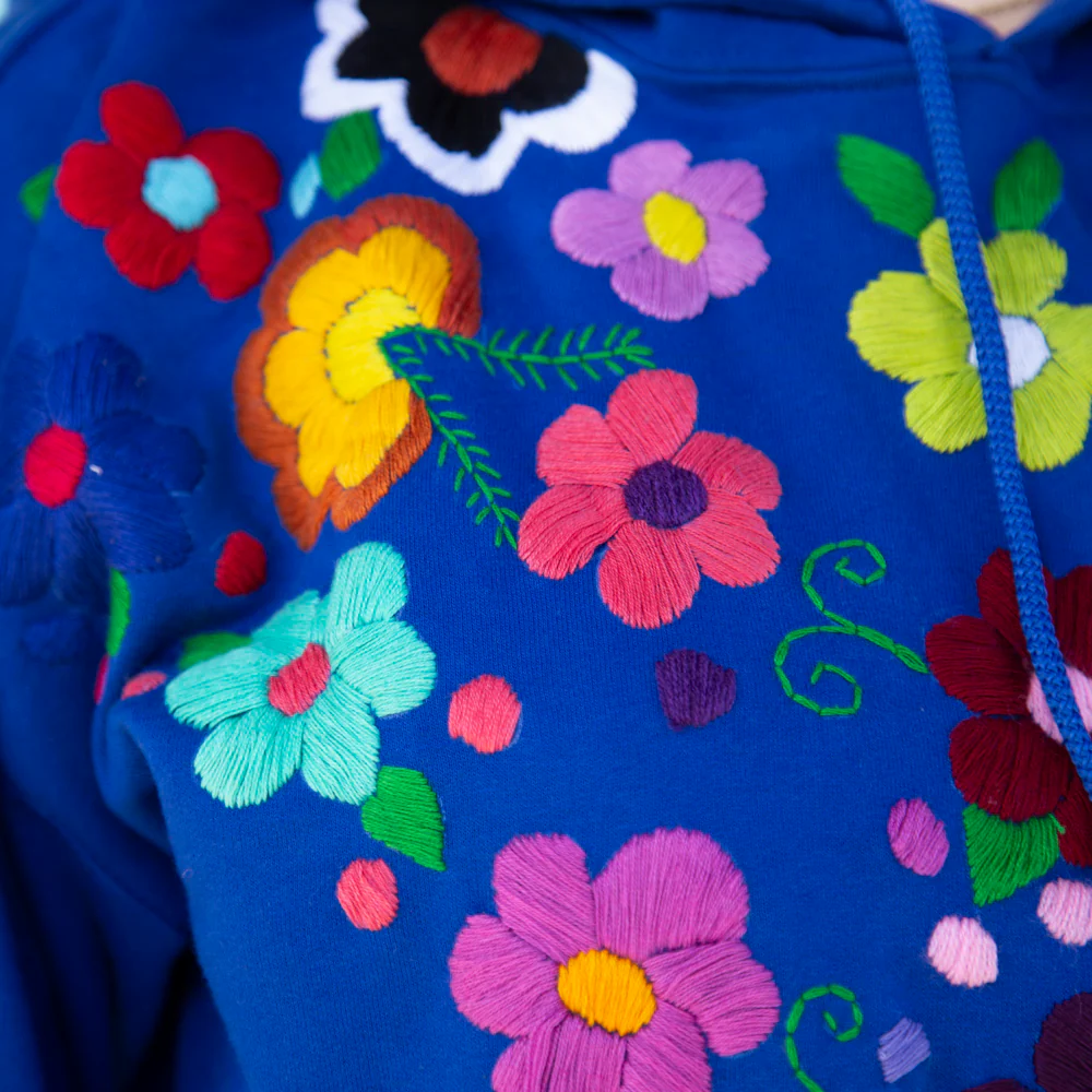 Chiapas Embroidered Floral Pullover Hoodie - Image 6
