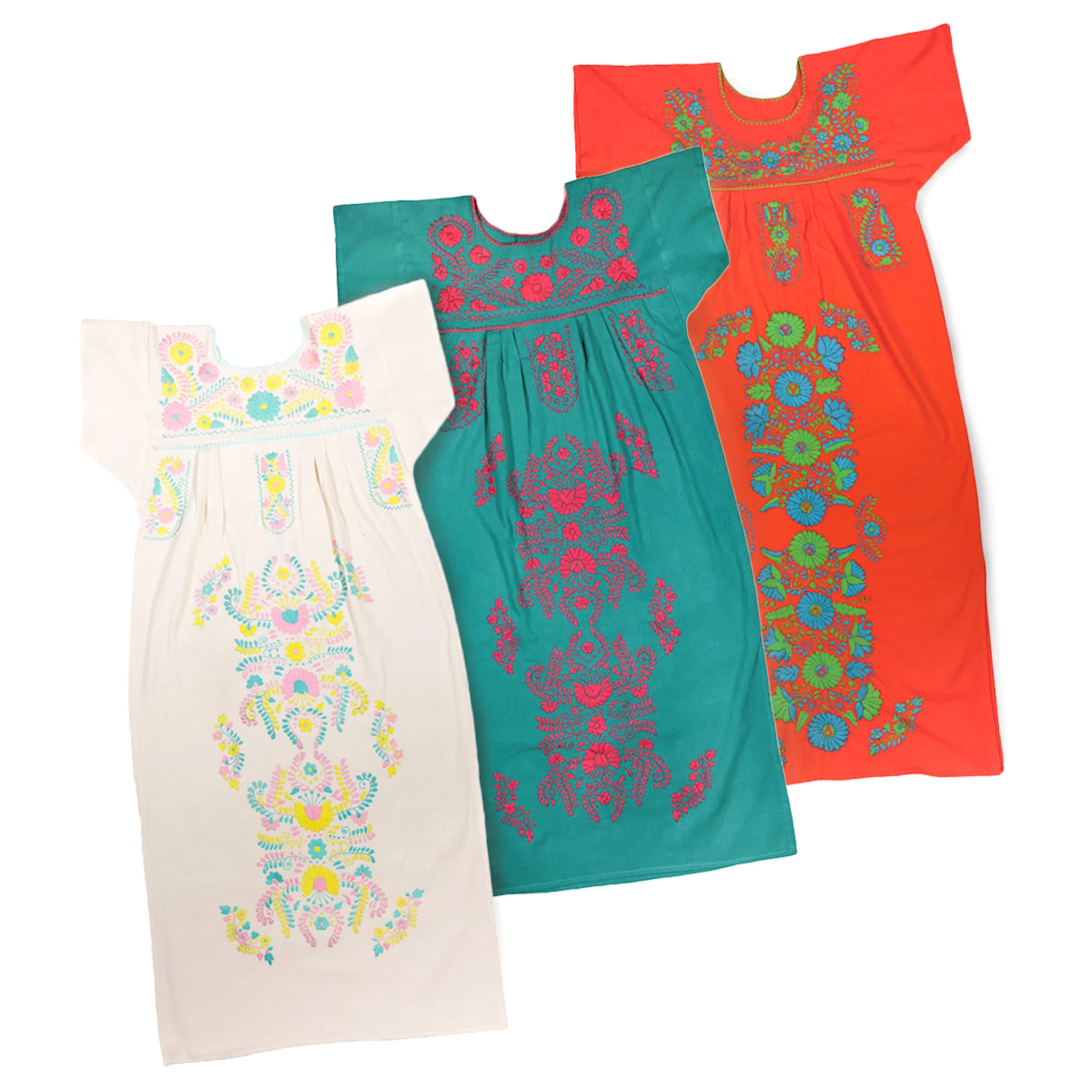 Chilac Floral Embroidered Mexican Long Dress - Image 12