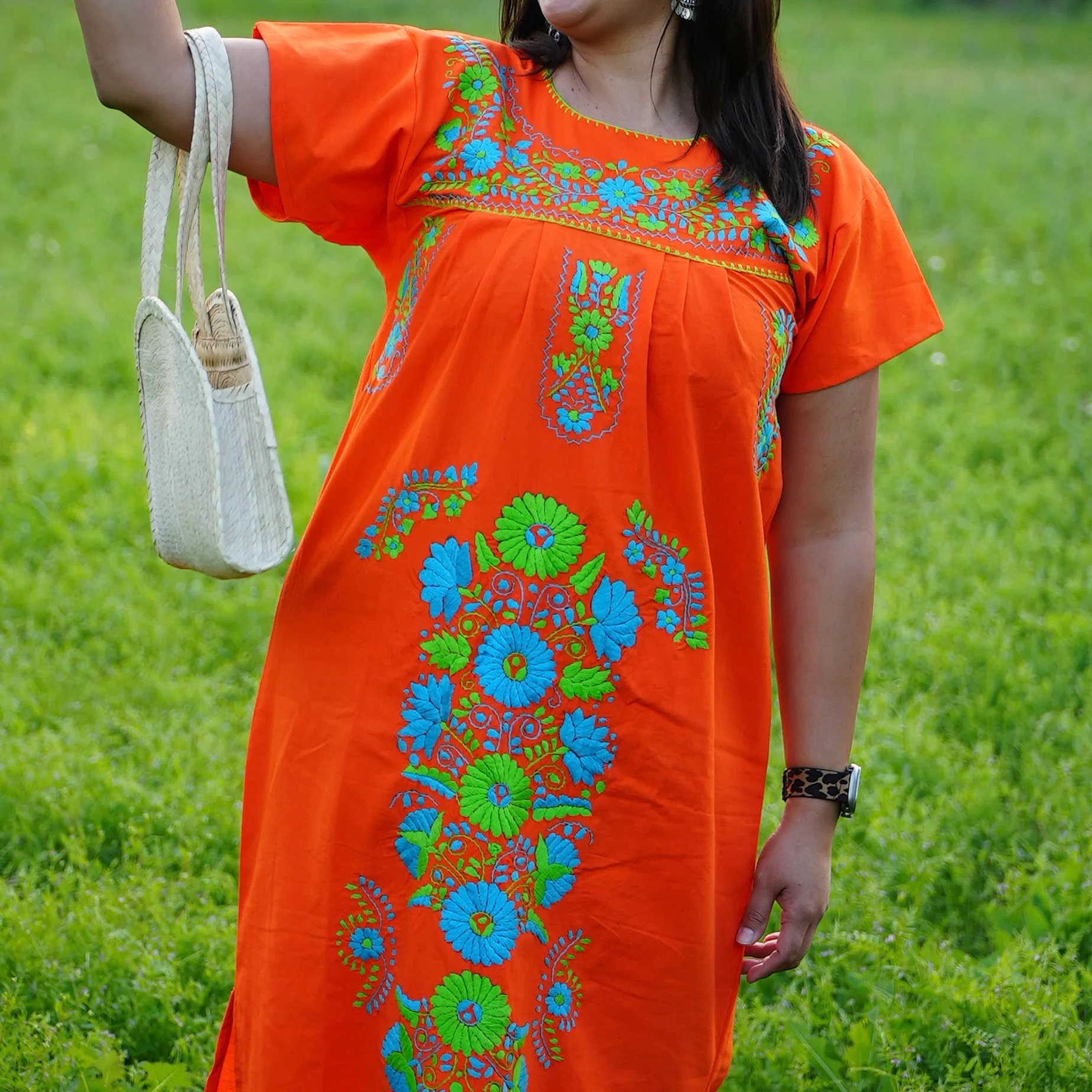 Chilac Floral Embroidered Mexican Long Dress - Image 13