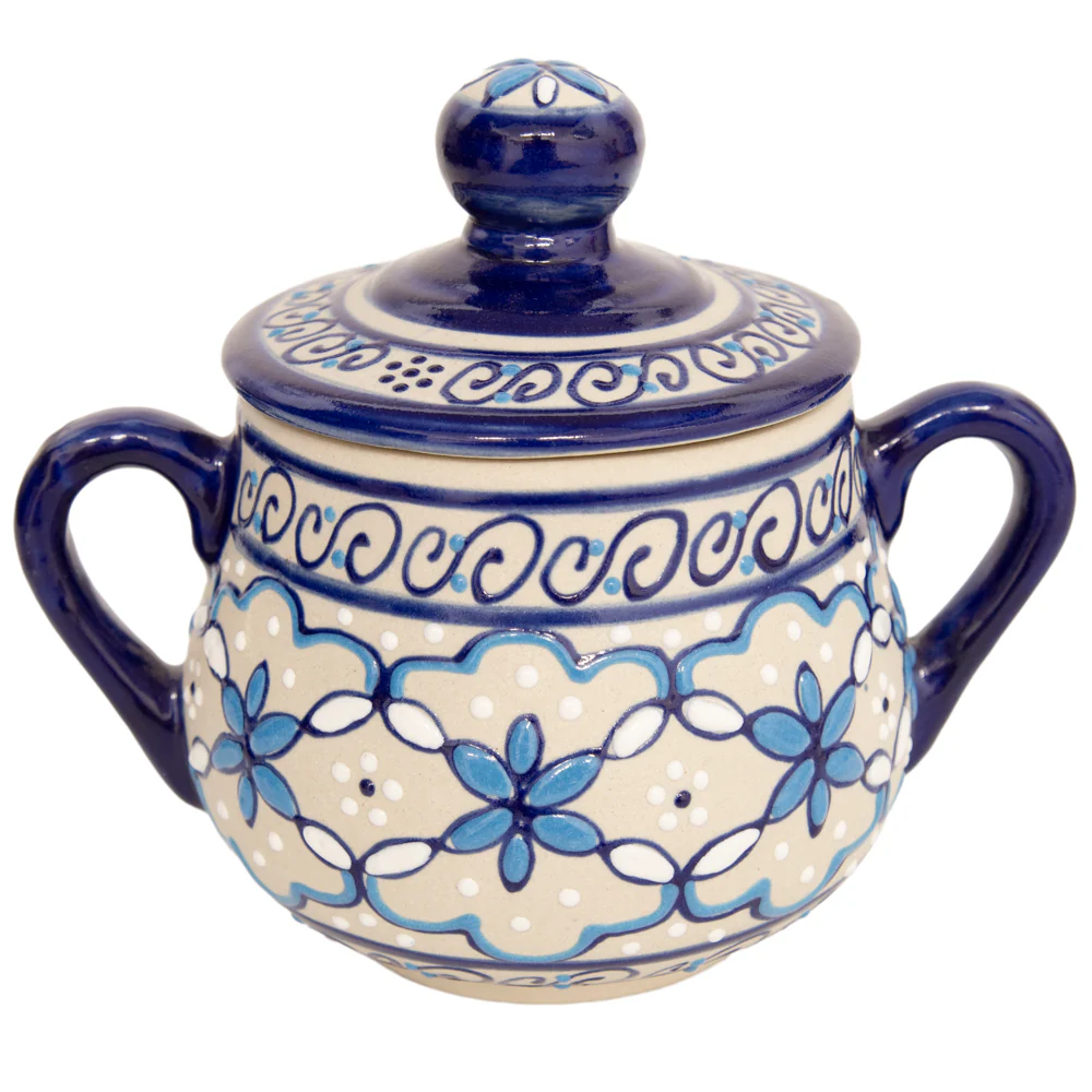 Coyoacán Hand-Painted Ceramic Krater Sugar Bowl - Image 7