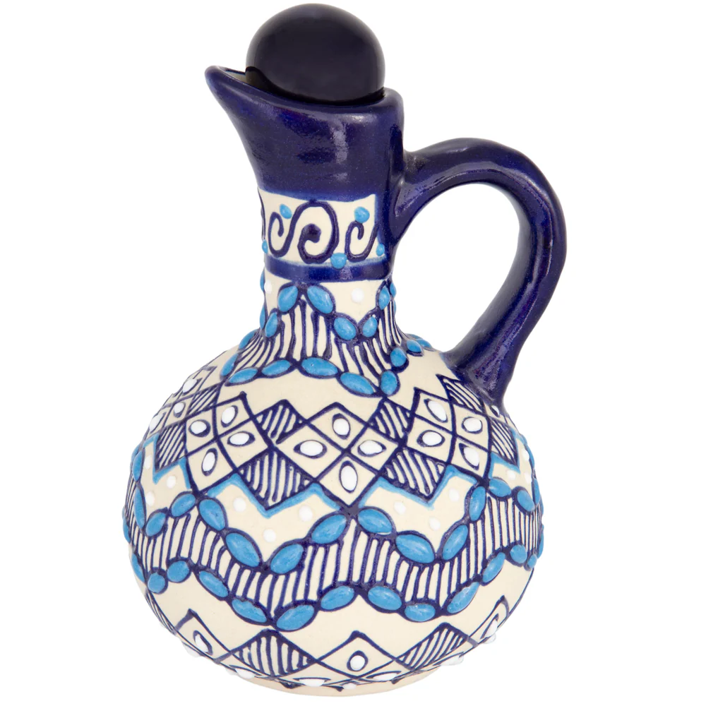 Coyoacán Hand-Painted Ceramic Oil Cruet - Image 3