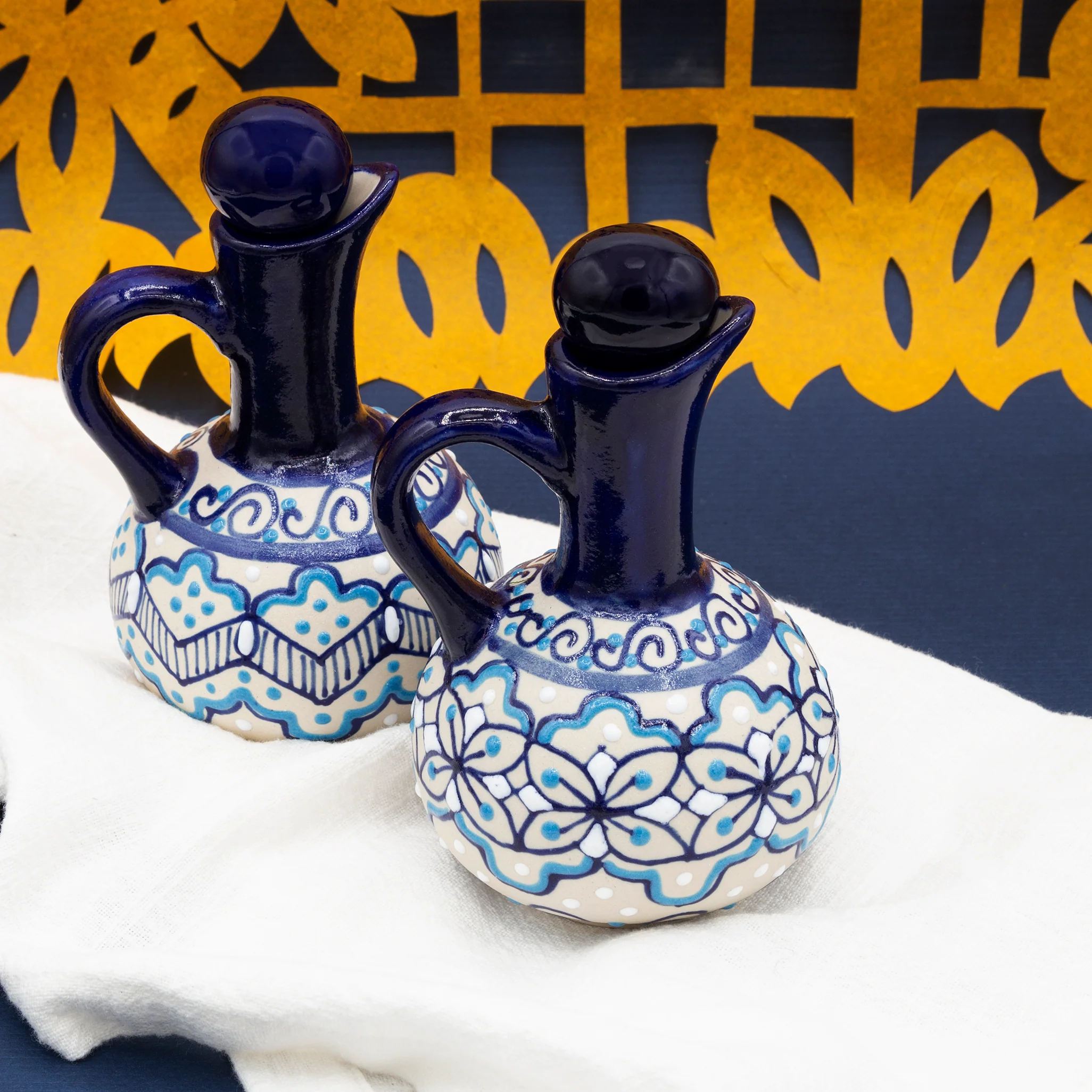 Coyoacán Hand-Painted Ceramic Oil Cruet - Image 9
