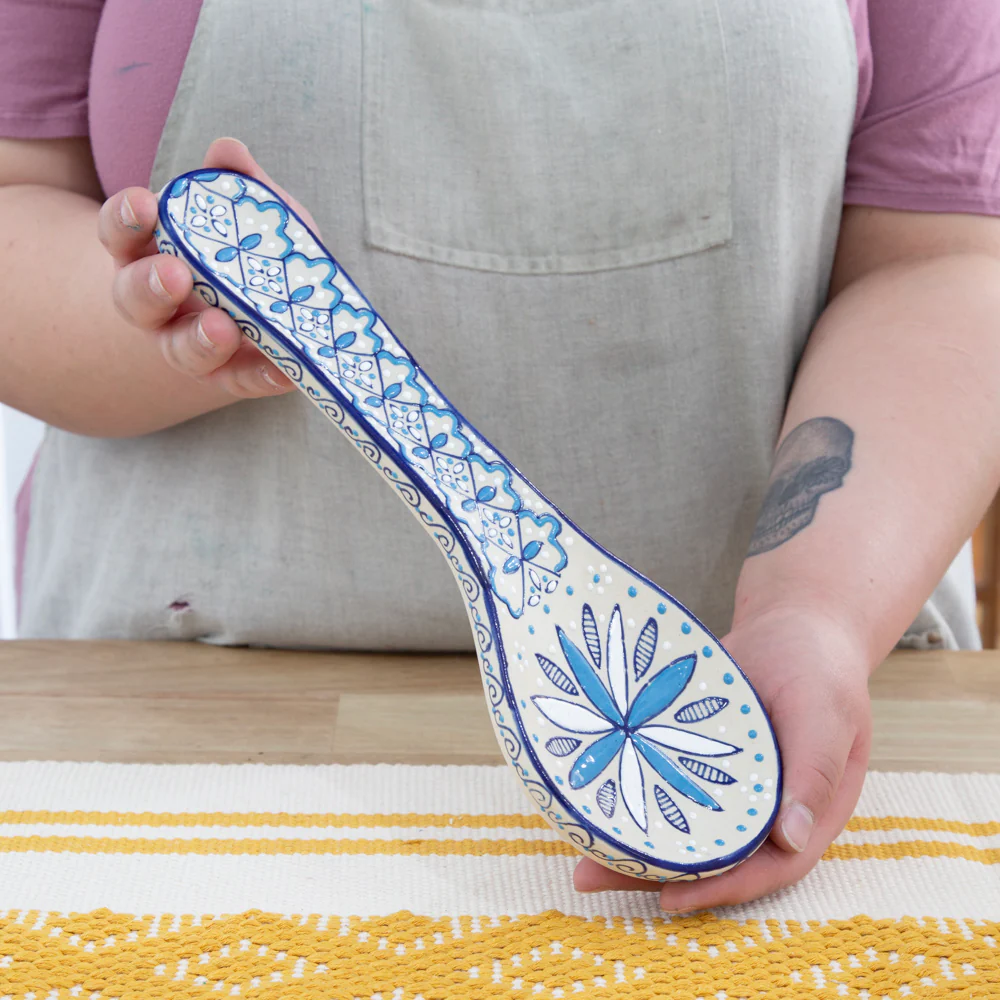 Coyoacán Hand-Painted Ceramic Spoon Rest - Image 3