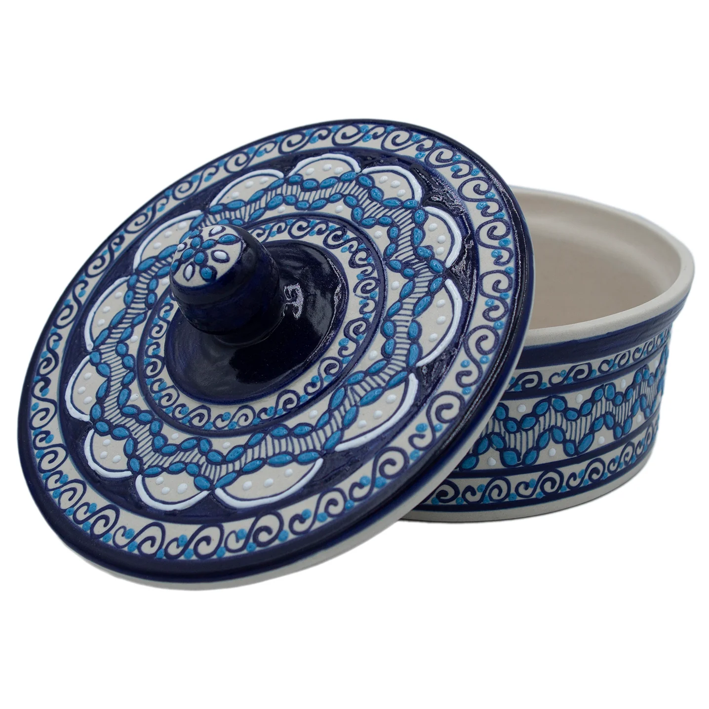 Coyoacán Hand-Painted Ceramic Tortillero Basket - Image 3