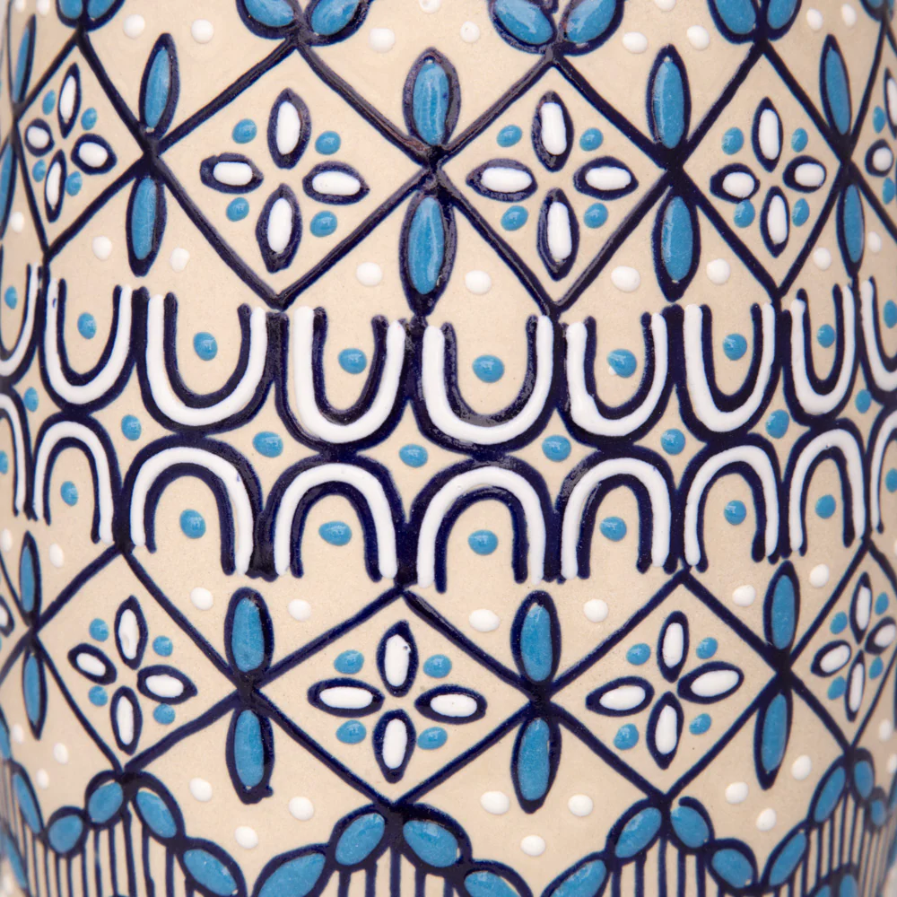 Coyoacán Hand-Painted Cylinder Ceramic Vase - Image 4