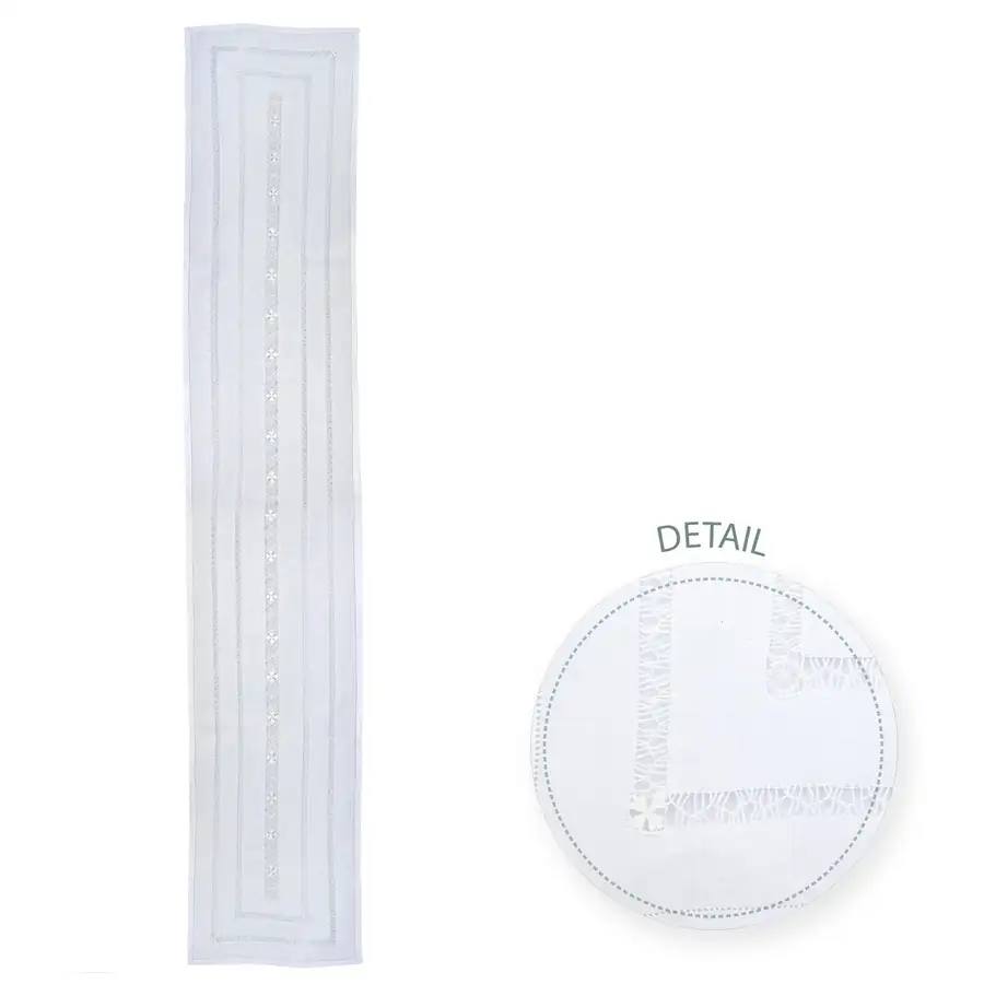 Cruces White Cotton Deshilado Table Runner - Image 4