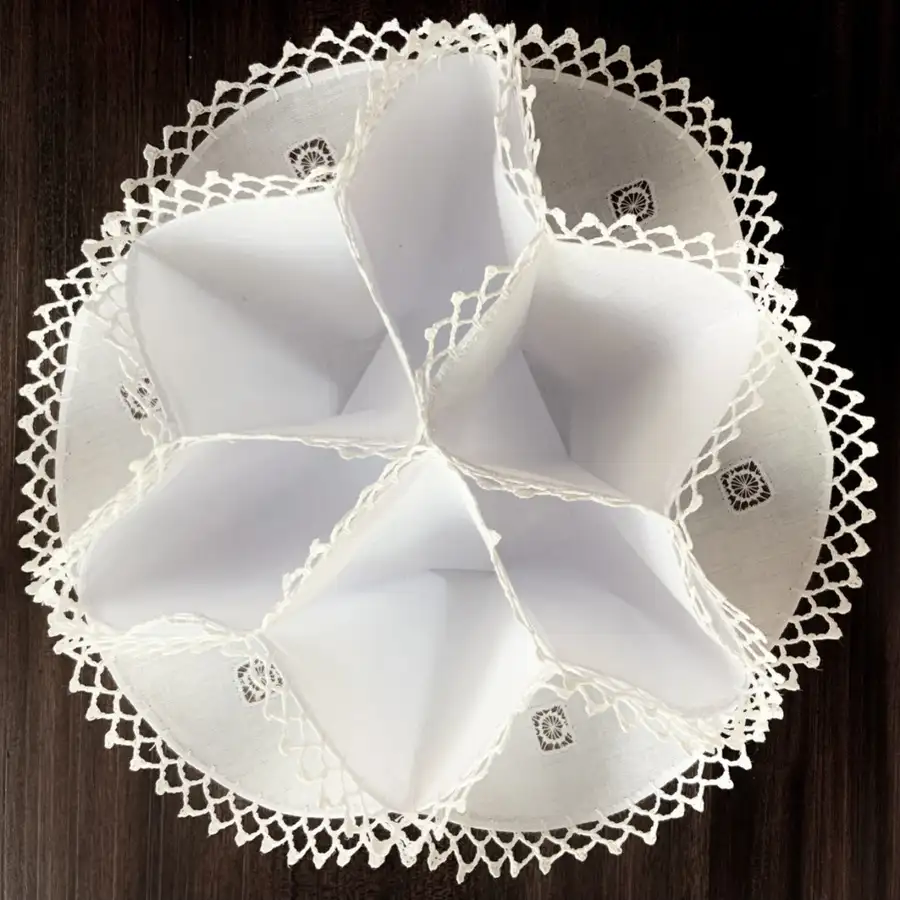 Deshilado Cotton Bread Basket Liner with Individual Pockets - Image 8