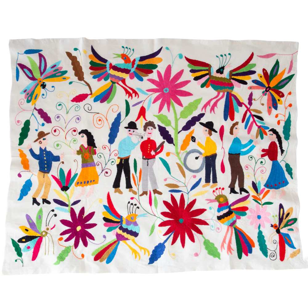 El Baile Otomí Hand-Embroidered Tapestry - Image 6