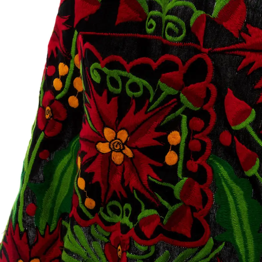Embroidered Poinsettia Apron - Image 3