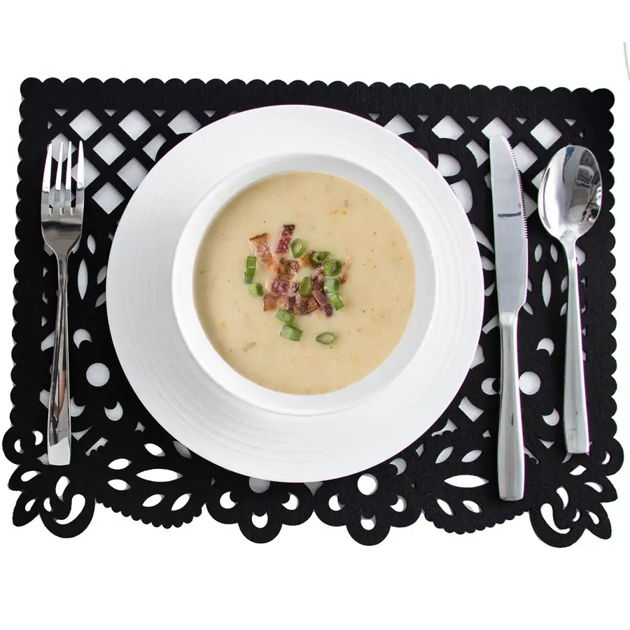 Felt "Papel Picado" Black Placemats (Set of 6) - Image 3