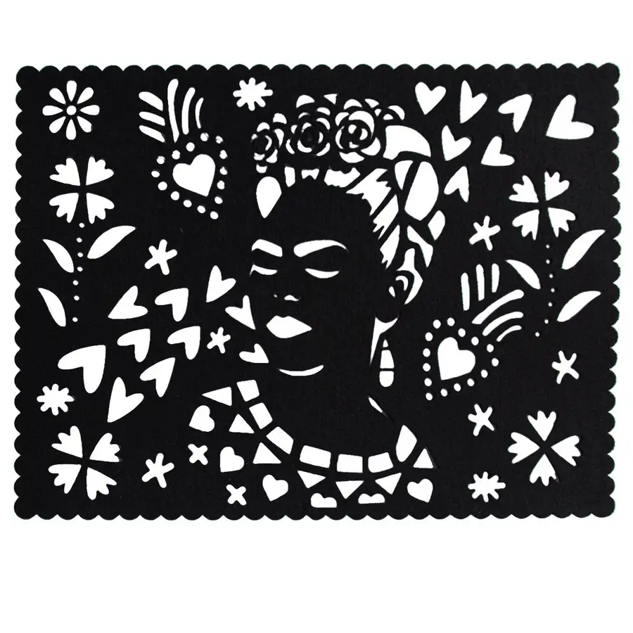 Felt "Papel Picado" Black Placemats (Set of 6) - Image 4