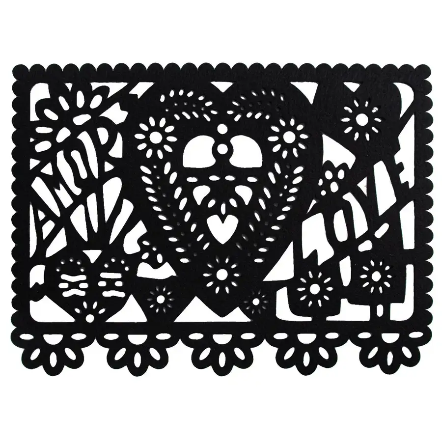 Felt "Papel Picado" Black Placemats (Set of 6) - Image 7