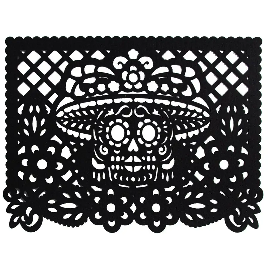 Felt "Papel Picado" Black Placemats (Set of 6) - Image 9