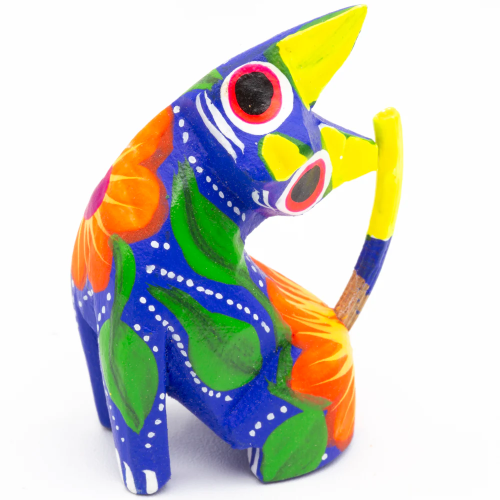 Hand Painted Neck Side Bend Cat Wooden Figurine - Image 13