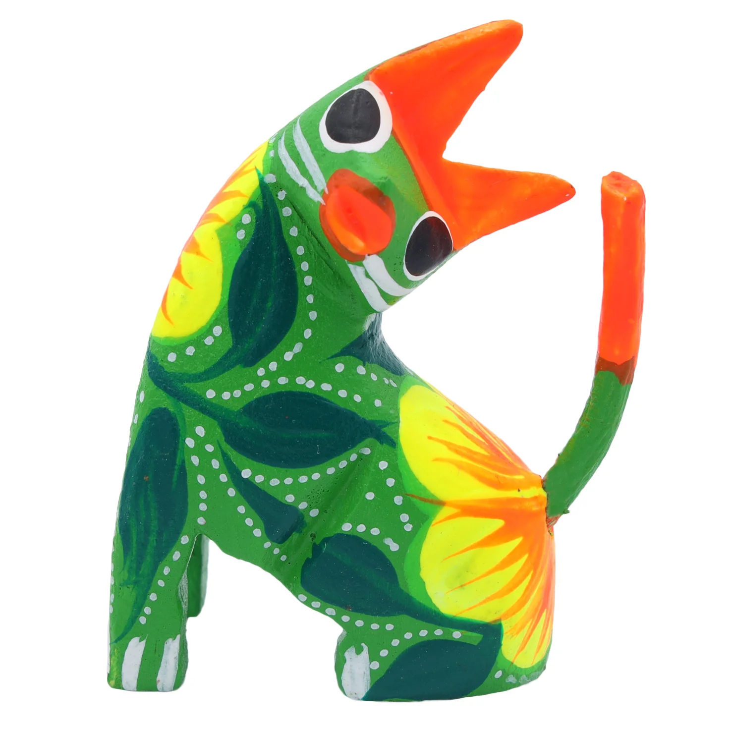 Hand Painted Neck Side Bend Cat Wooden Figurine - Image 5