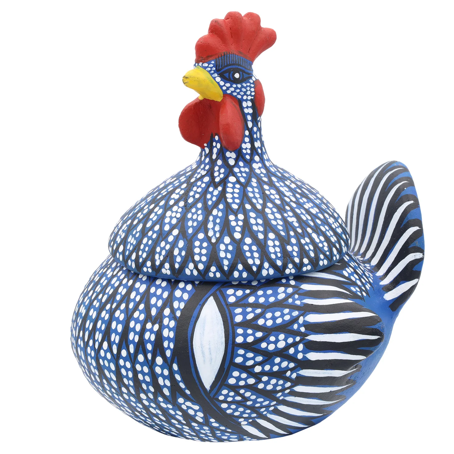 Hand Painted Clay Chicken Bowl with Lid - Image 10