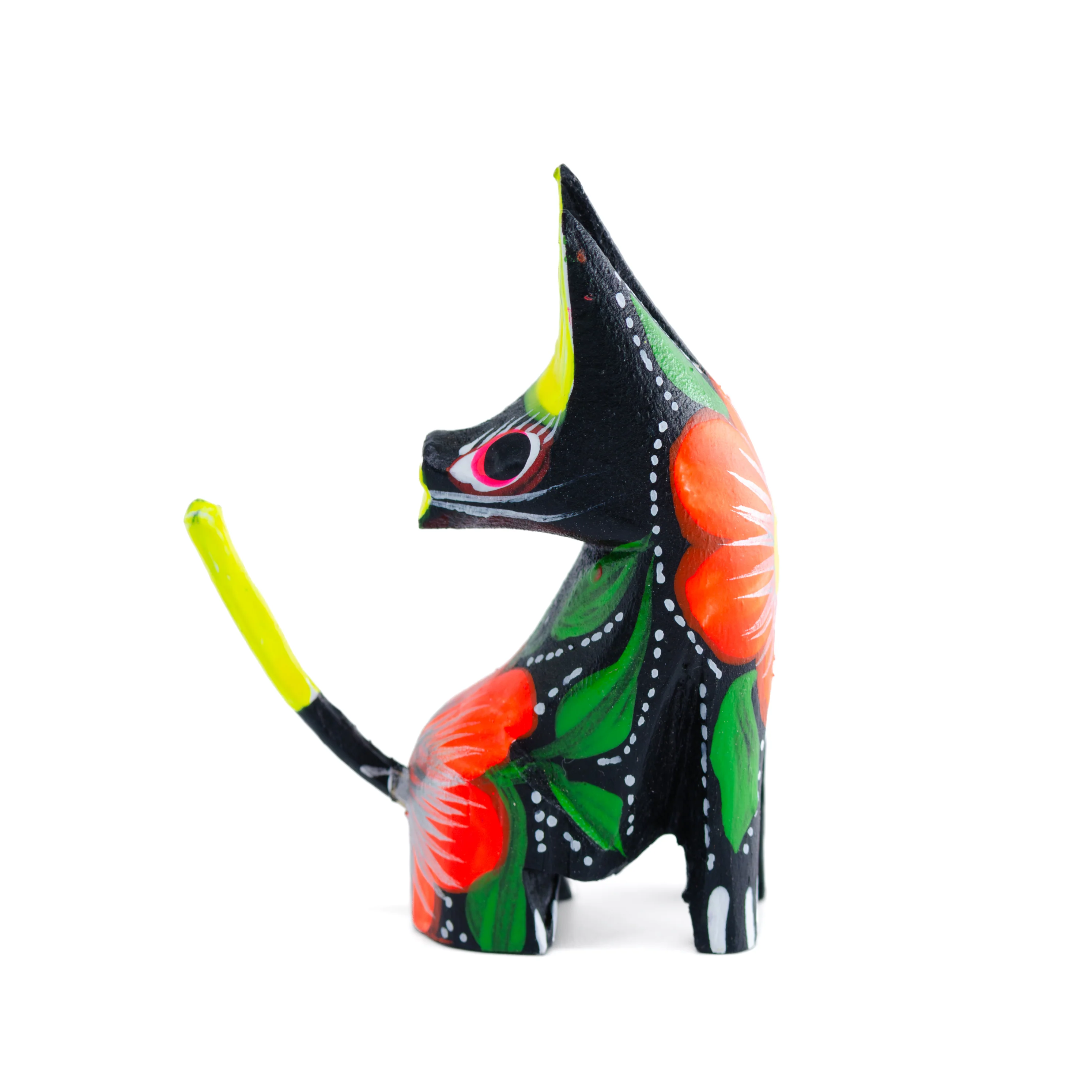 Hand Painted Head Turned Coyote Wooden Figurine - Image 11