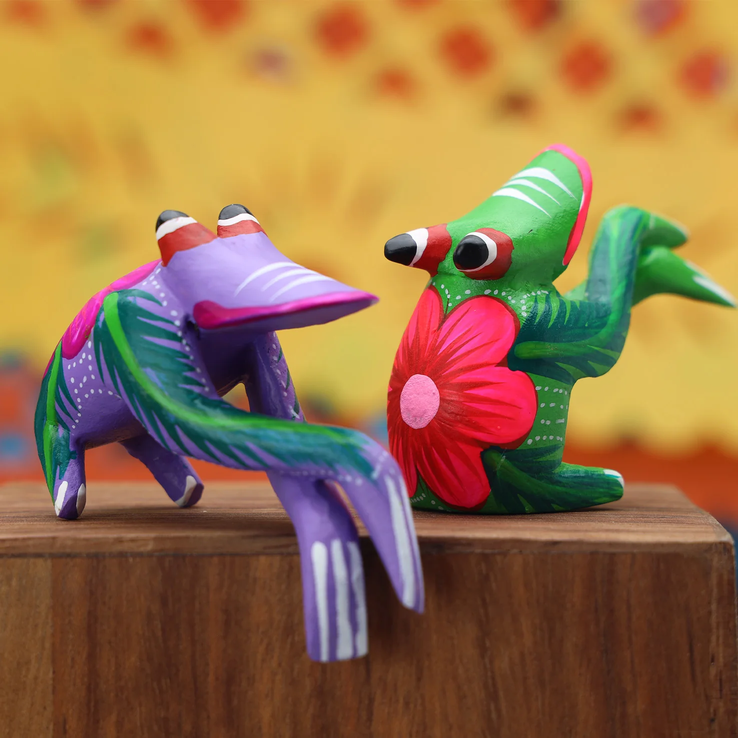 Hand Painted Frog Wooden Figurine Alebrije - Image 13