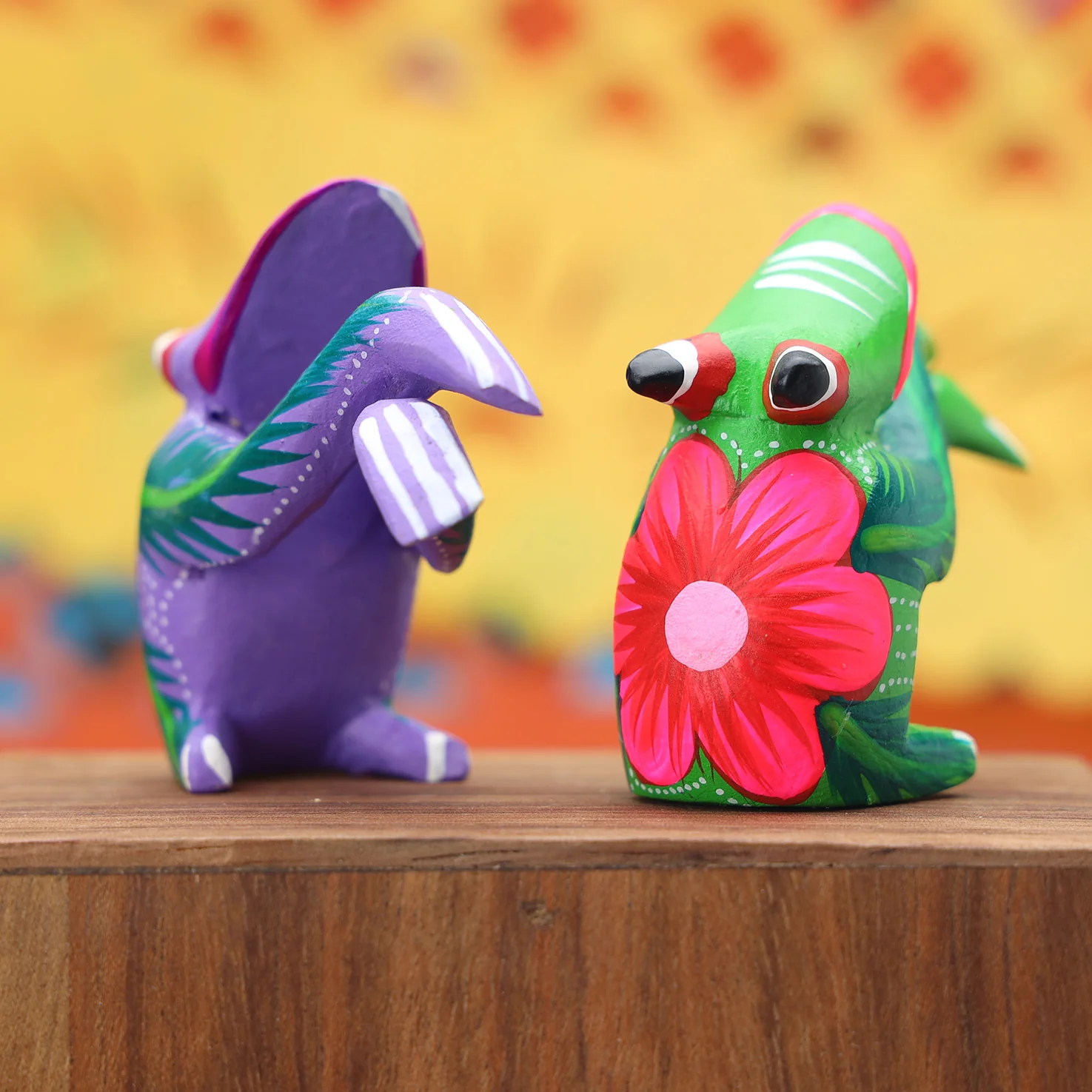 Hand Painted Frog Wooden Figurine Alebrije - Image 14