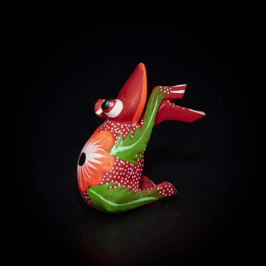 Hand Painted Frog Wooden Figurine Alebrije - Image 5