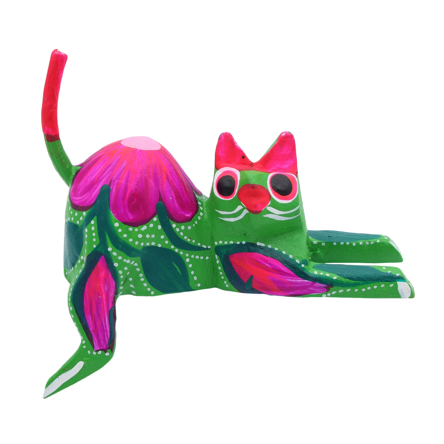 Hand Painted and Carved Hanging Cat Wooden Figurine Alebrije - Image 10