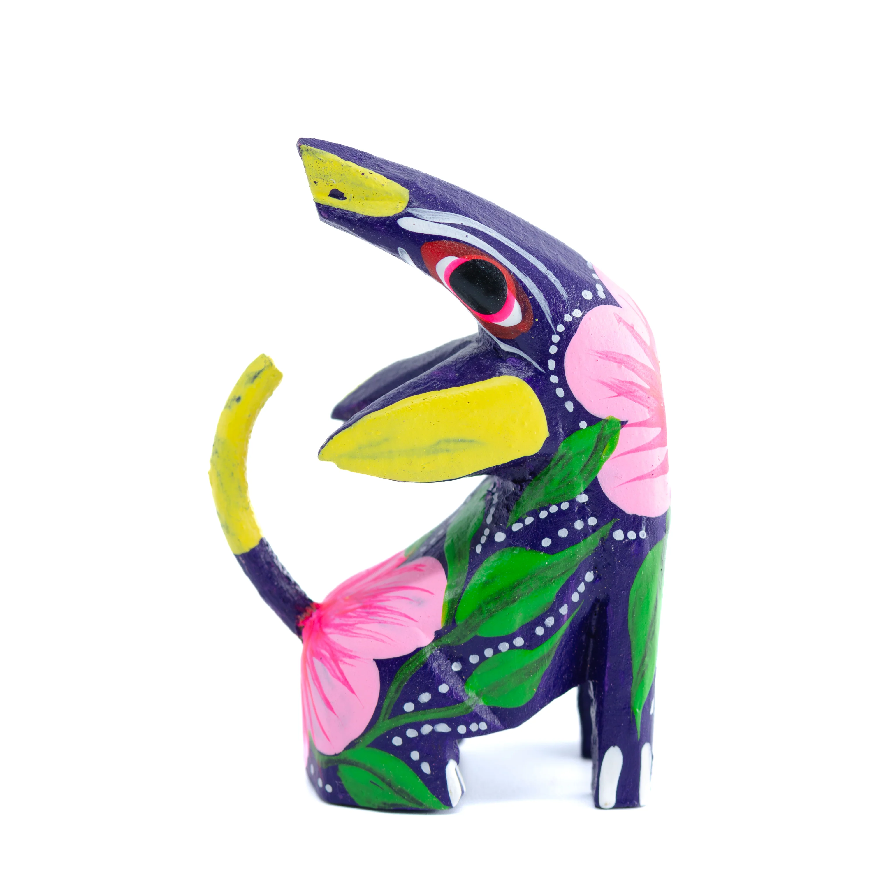 Hand Painted Howling Coyote Wooden Figurine - Image 10