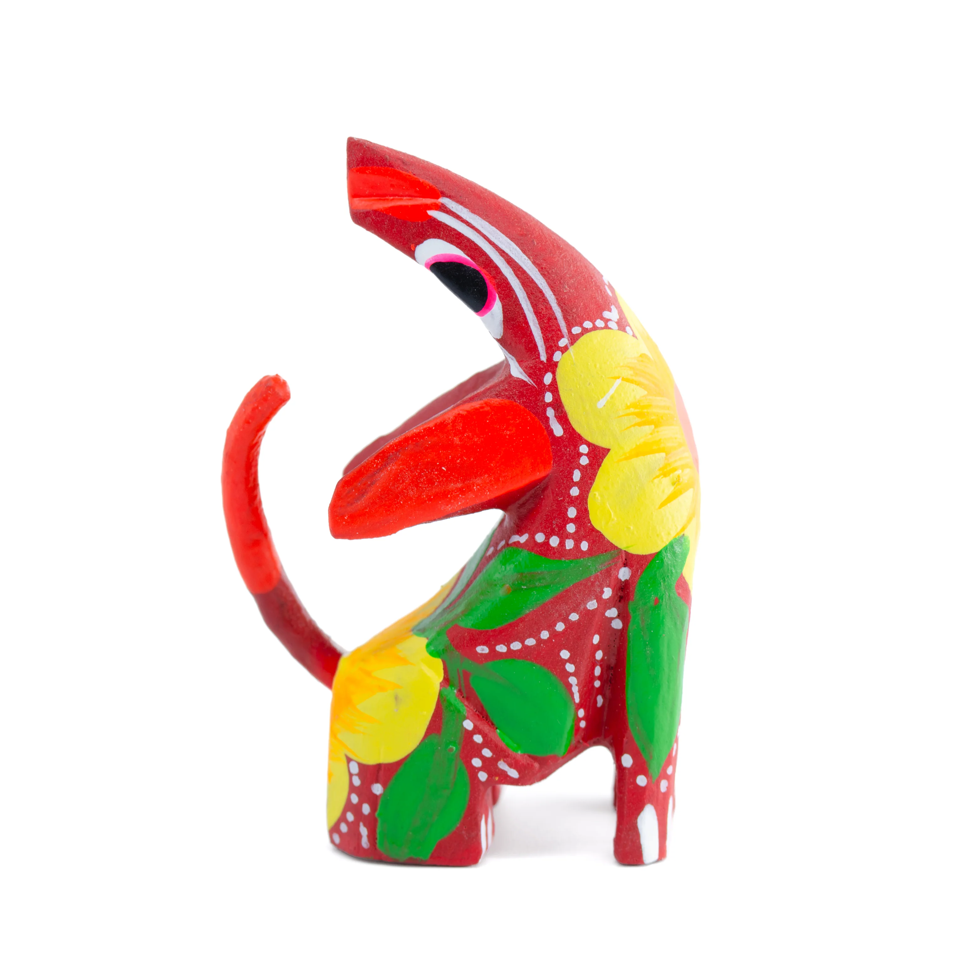 Hand Painted Howling Coyote Wooden Figurine - Image 7