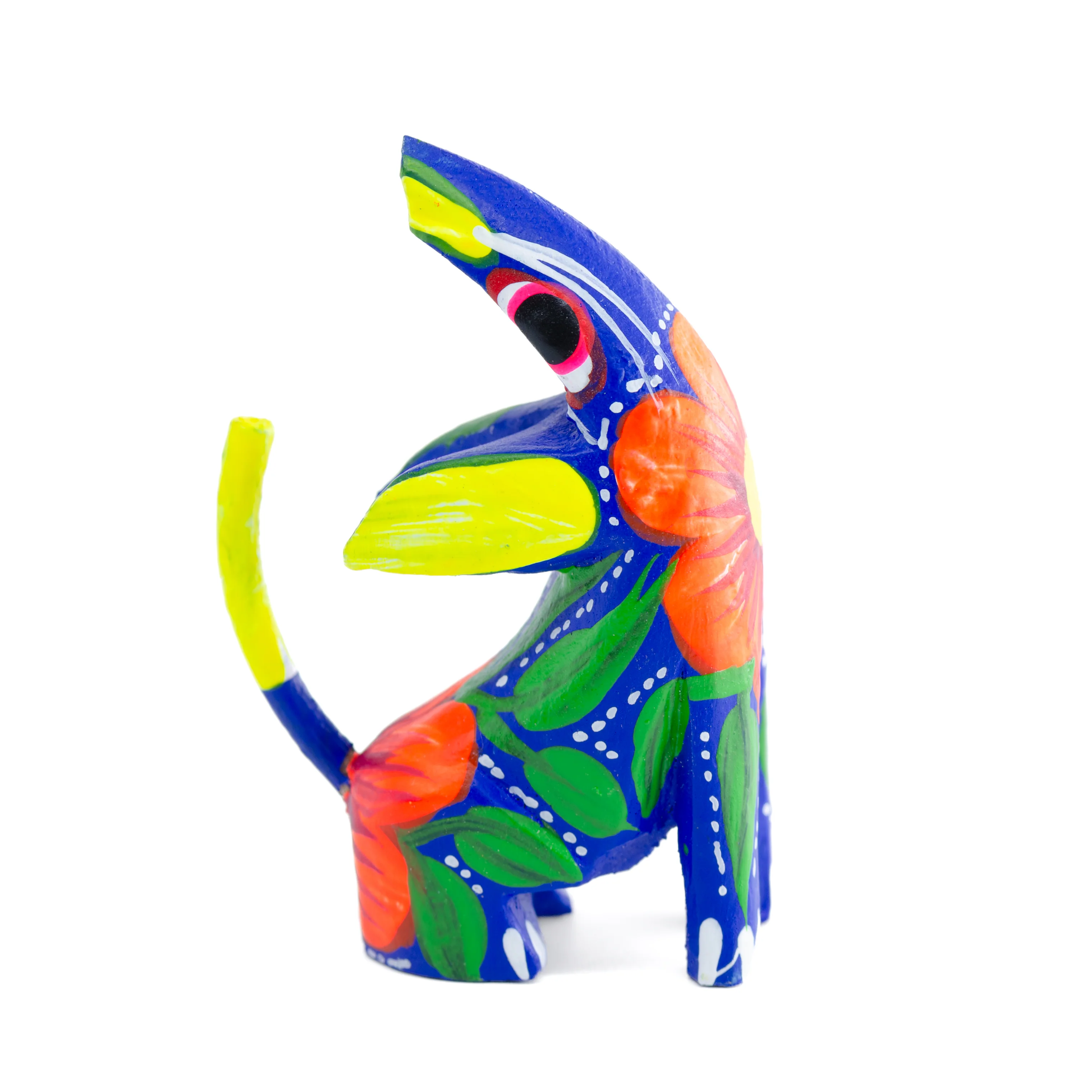 Hand Painted Howling Coyote Wooden Figurine - Image 8