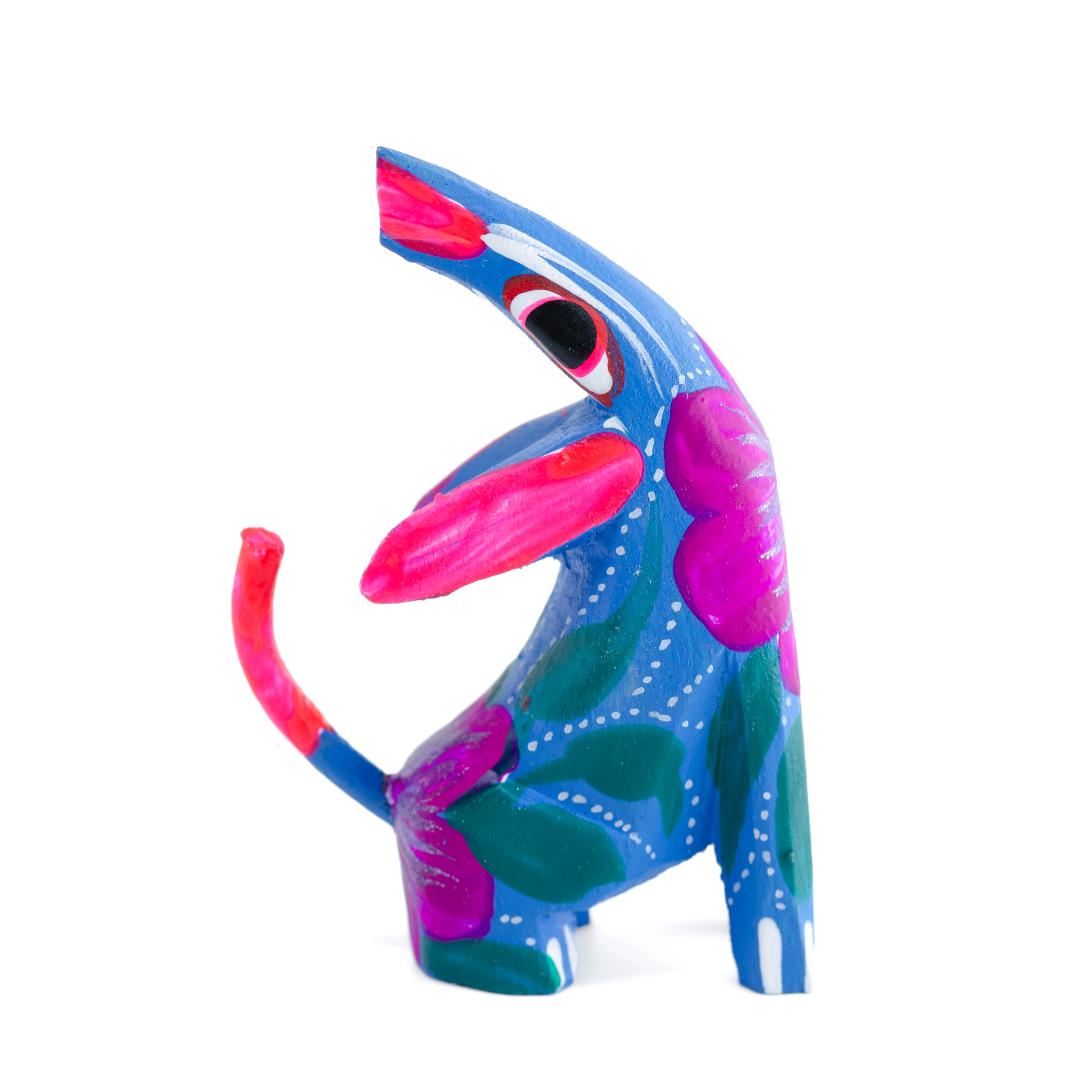 Hand Painted Howling Coyote Wooden Figurine - Image 9