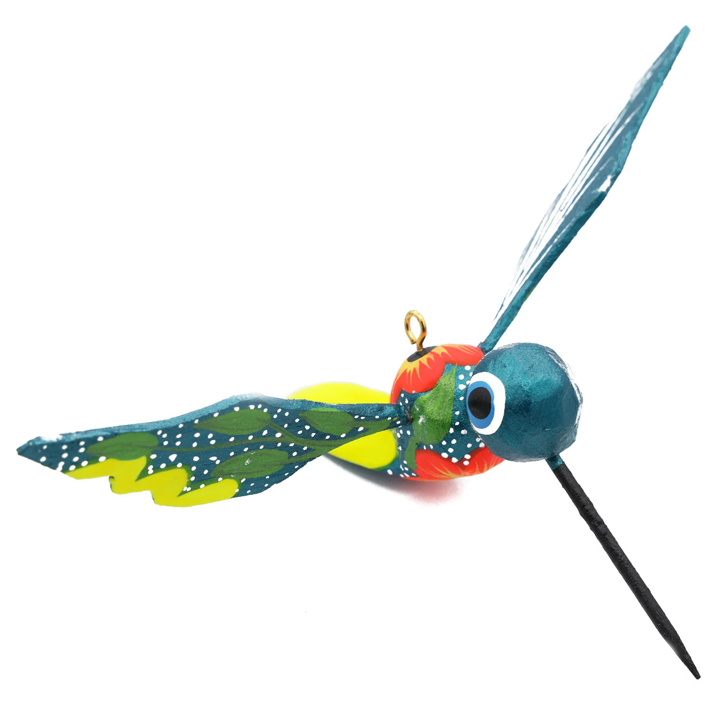 Hand Painted Hummingbird Wooden Figurine - Image 11