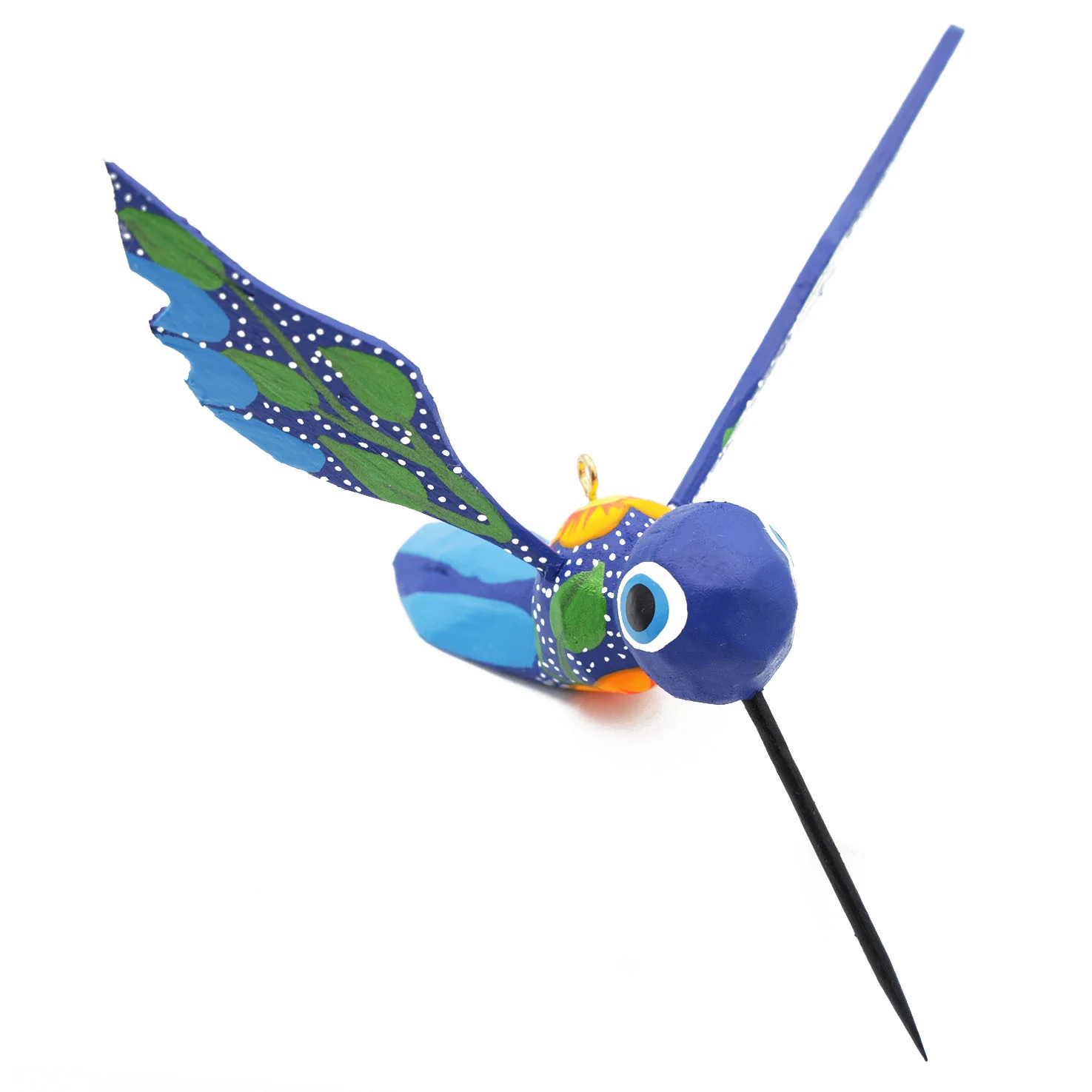 Hand Painted Hummingbird Wooden Figurine - Image 12