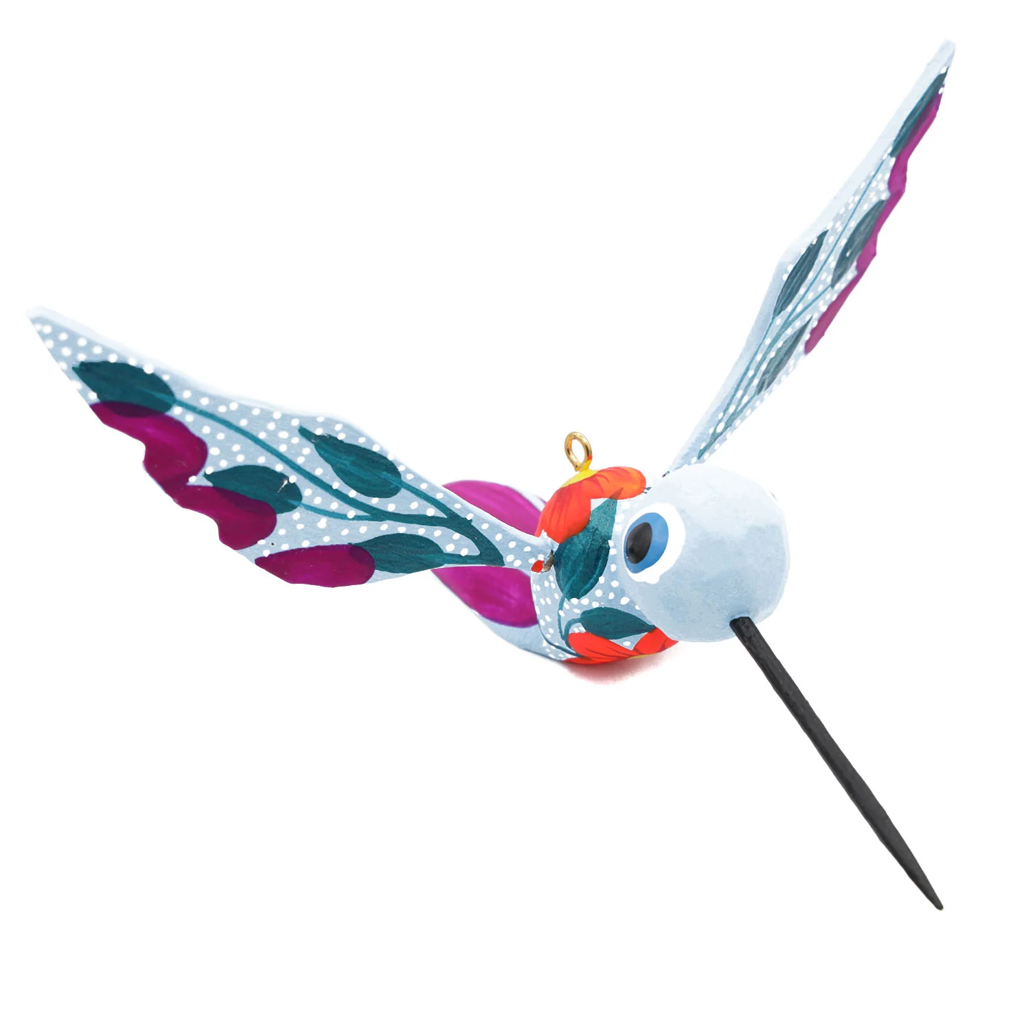 Hand Painted Hummingbird Wooden Figurine - Image 15