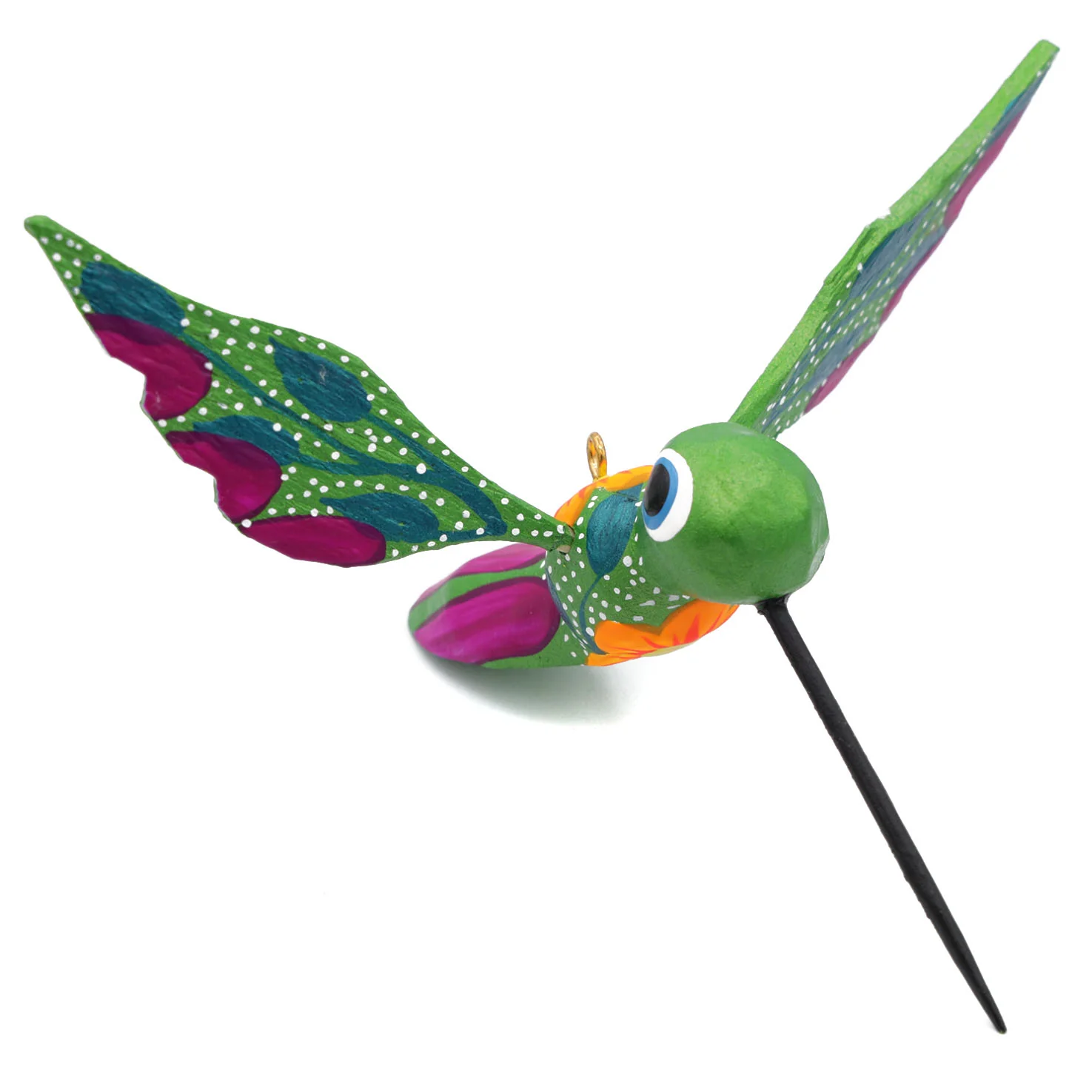 Hand Painted Hummingbird Wooden Figurine - Image 16