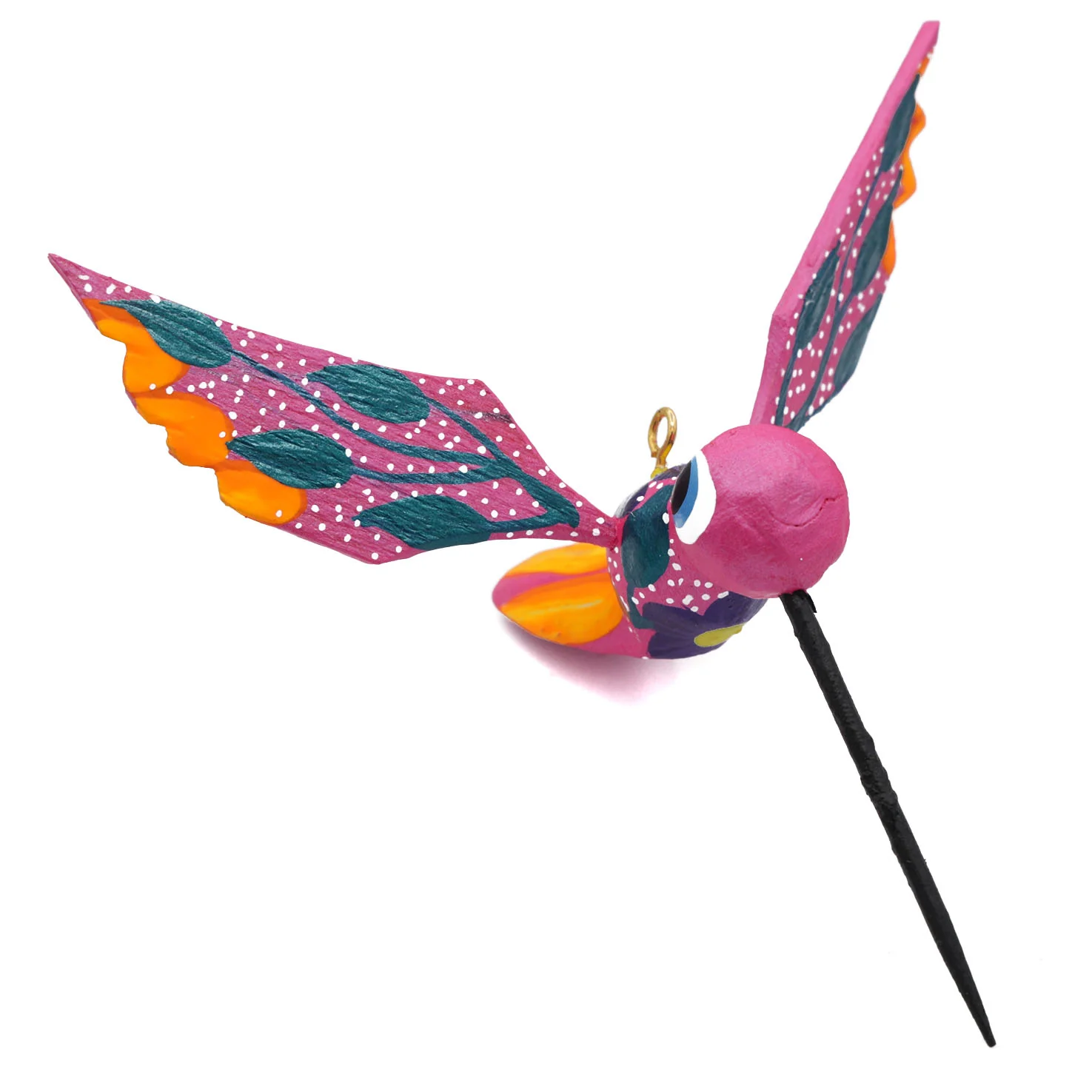 Hand Painted Hummingbird Wooden Figurine - Image 17