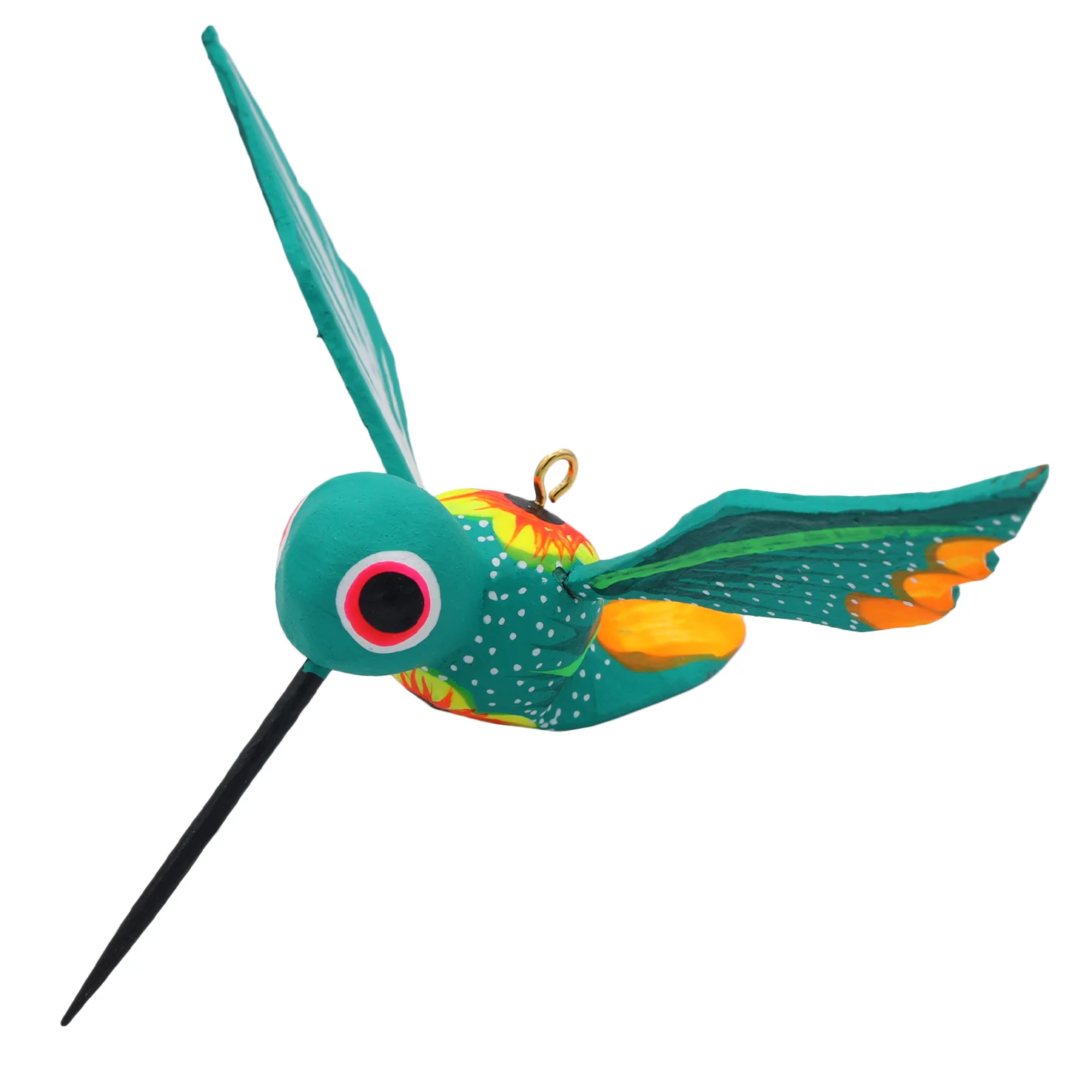 Hand Painted Hummingbird Wooden Figurine - Image 19
