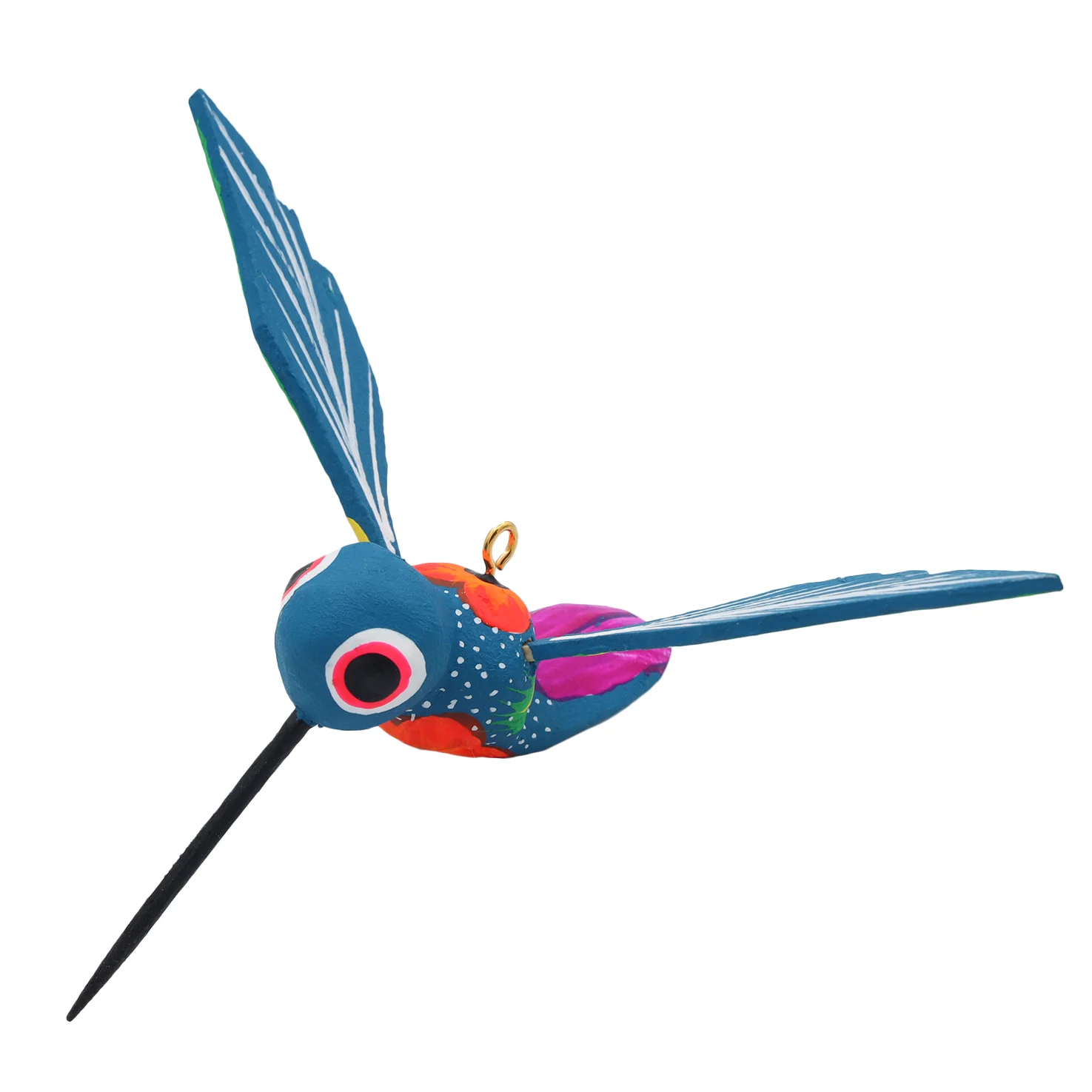 Hand Painted Hummingbird Wooden Figurine - Image 20