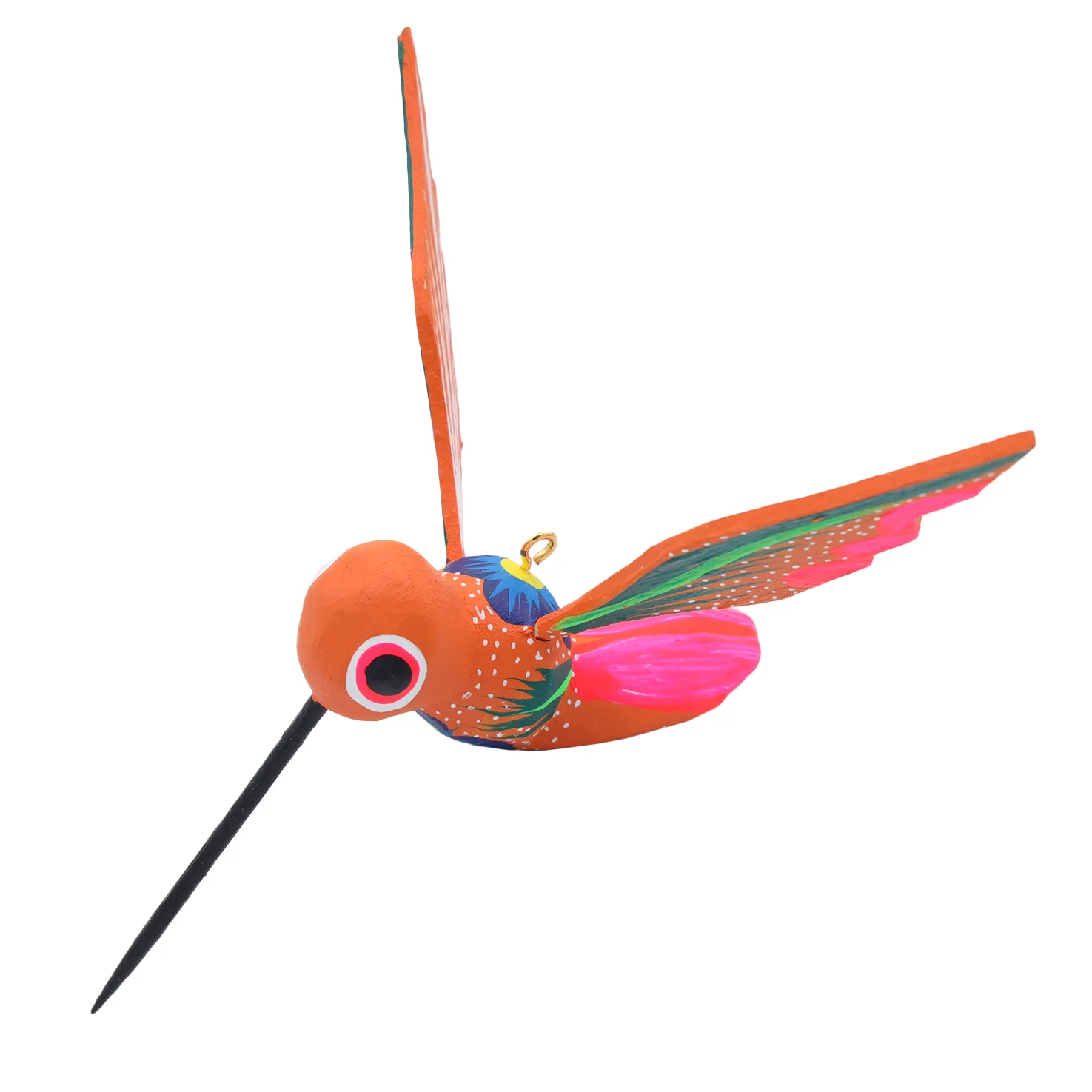 Hand Painted Hummingbird Wooden Figurine - Image 21