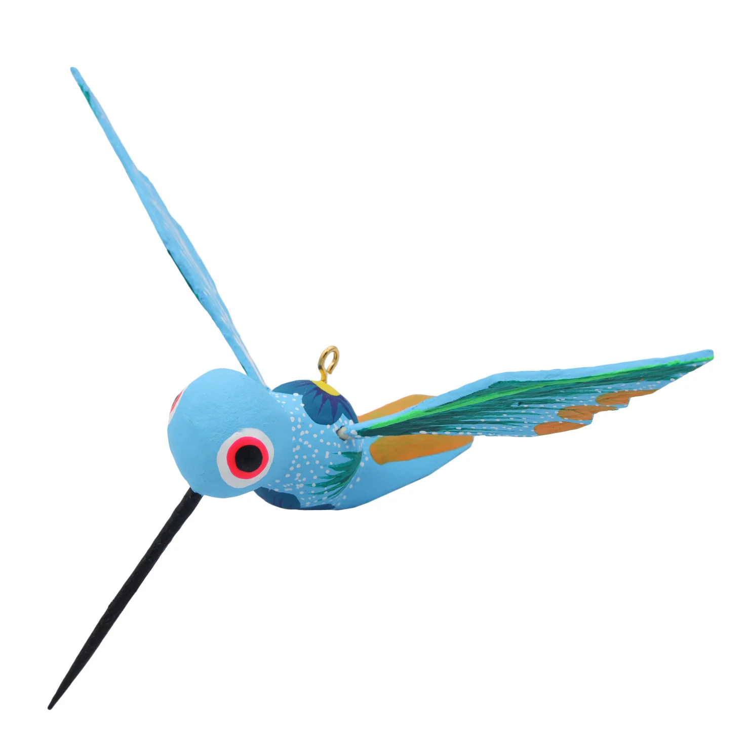 Hand Painted Hummingbird Wooden Figurine - Image 22