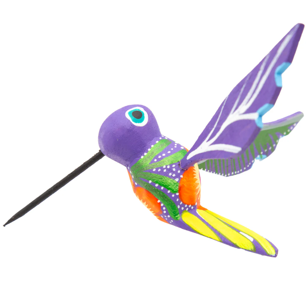 Hand Painted Hummingbird Wooden Figurine - Image 24