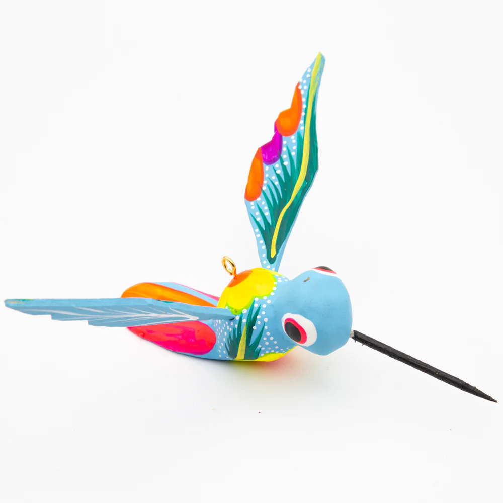Hand Painted Hummingbird Wooden Figurine - Image 25