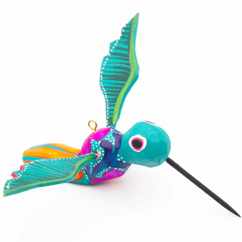 Hand Painted Hummingbird Wooden Figurine - Image 26