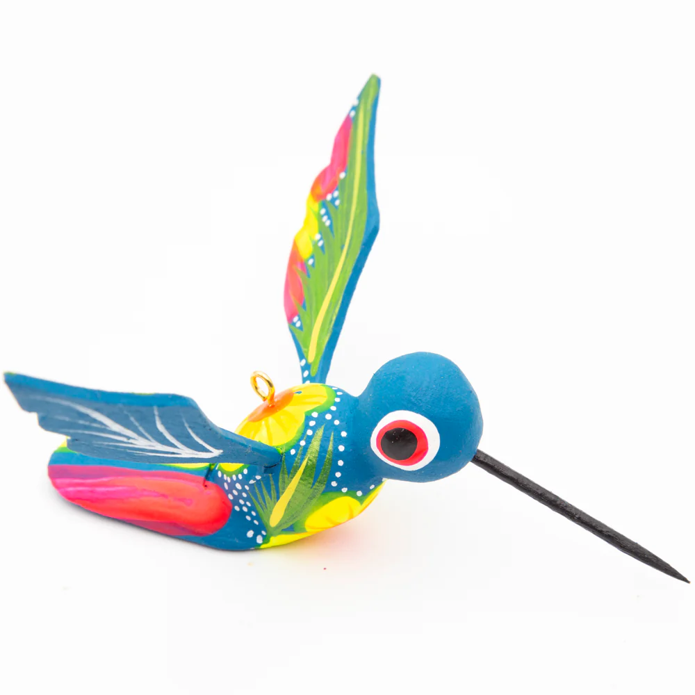 Hand Painted Hummingbird Wooden Figurine - Image 27