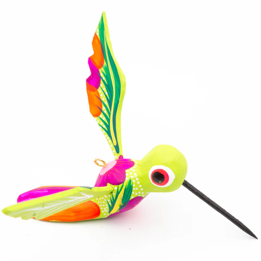 Hand Painted Hummingbird Wooden Figurine - Image 28