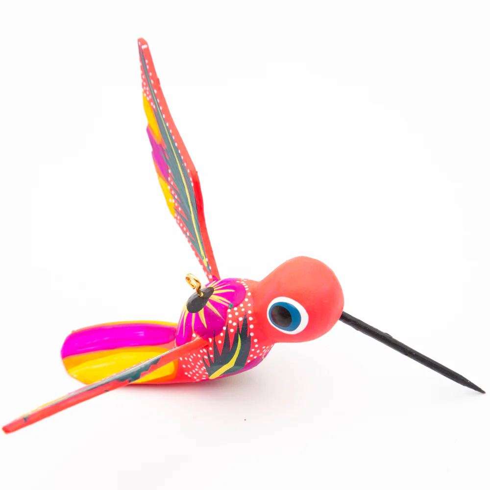 Hand Painted Hummingbird Wooden Figurine - Image 29