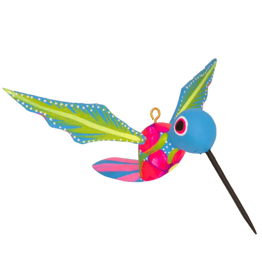 Hand Painted Hummingbird Wooden Figurine - Image 30