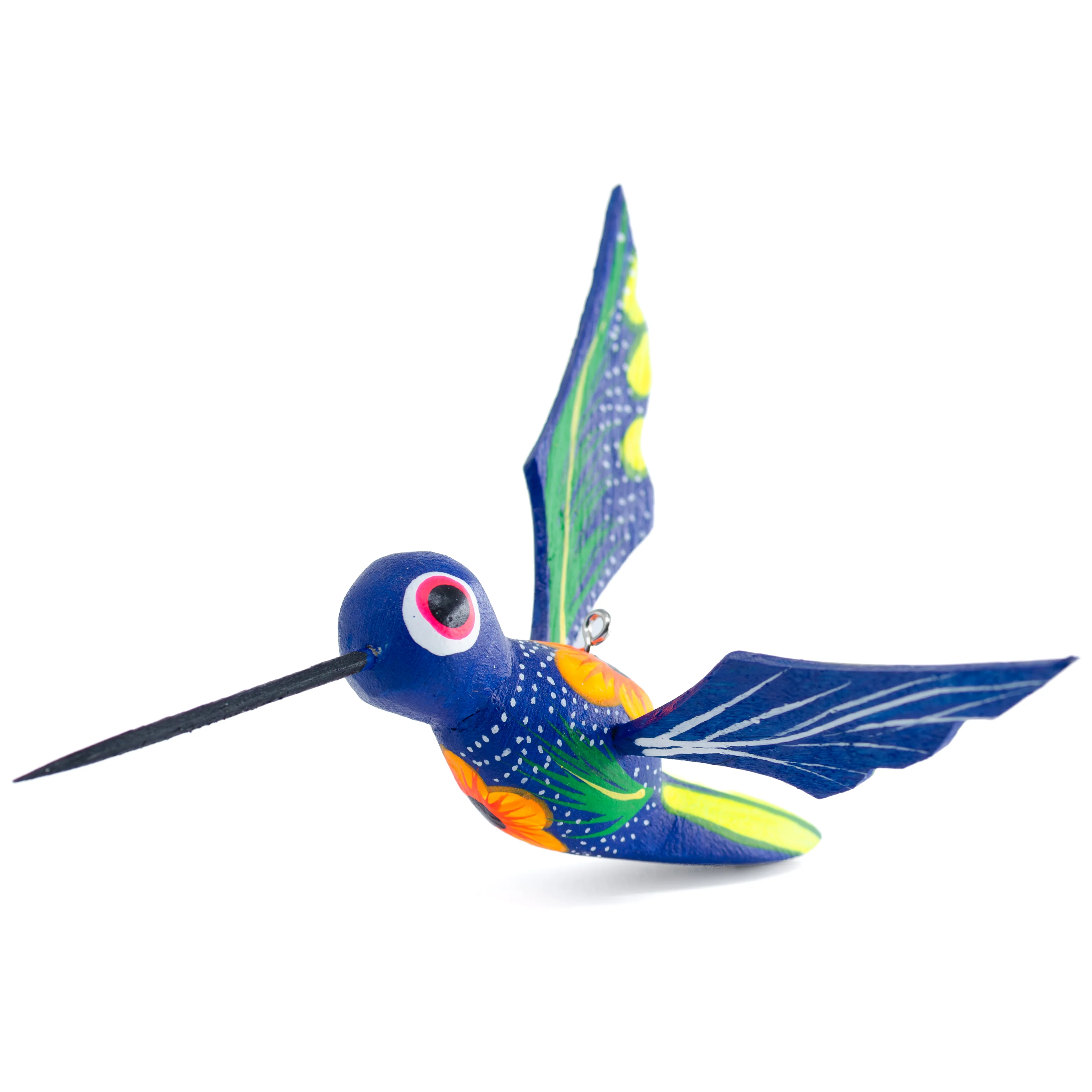 Hand Painted Hummingbird Wooden Figurine - Image 8